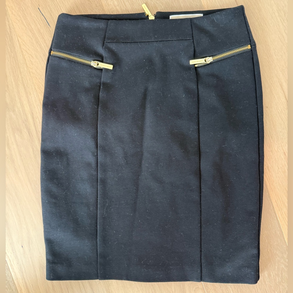 Michael Kors Black Skirt with Gold Zipper